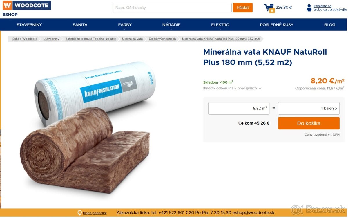 Nová Minerálna vata KNAUF NatuRoll Plus 180 mm - 5