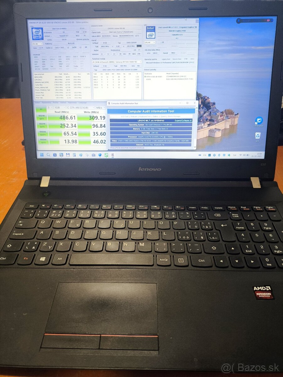 15,6" FHD Lenovo E50-80 i3-4005U,8GB 256GB SSD W11 - 5