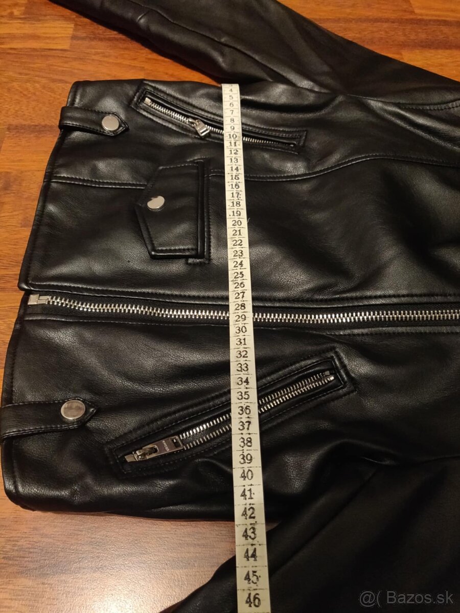 Dámská koženková bunda Bershka – biker style, vel. M - 5