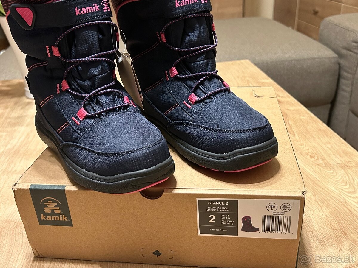 Snehule Kamik Stance2 velk.34 nove- nepremokavé. - 5
