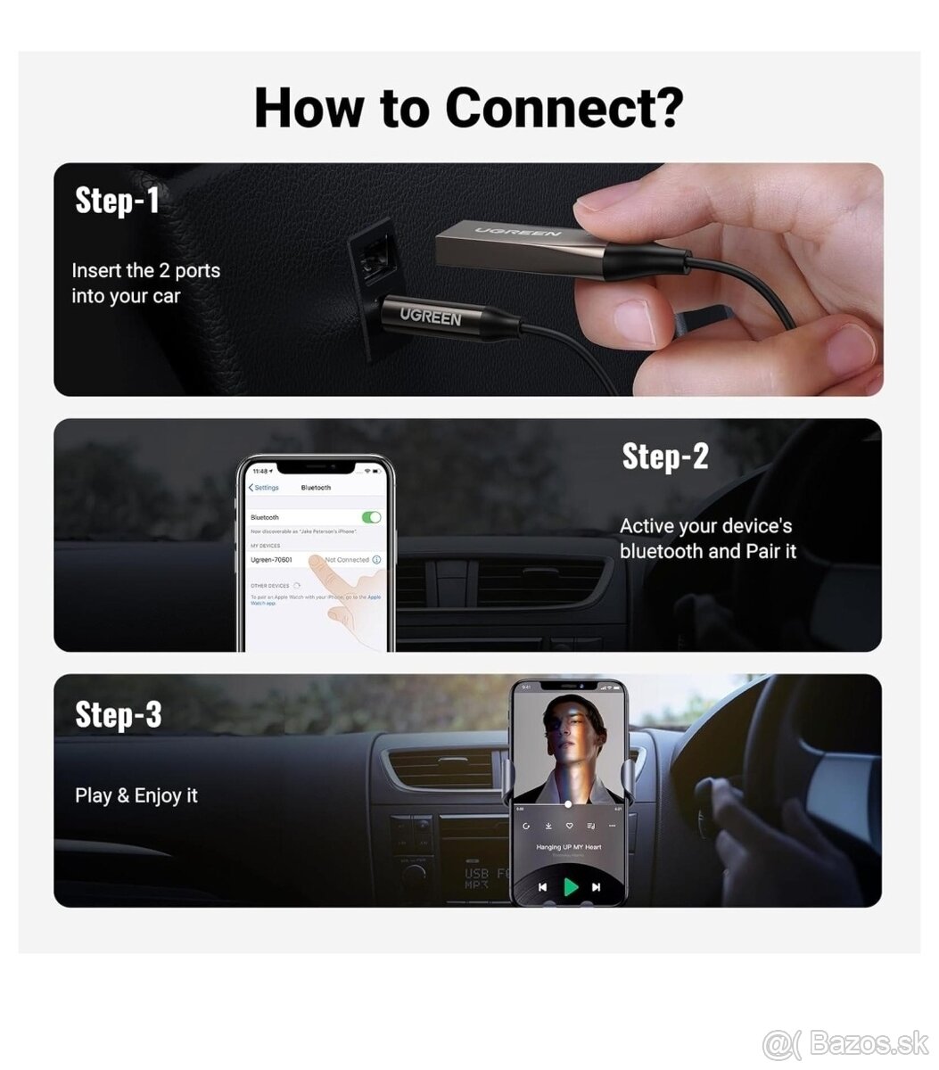 Bluetooth audio adaptér UGREEN - 5