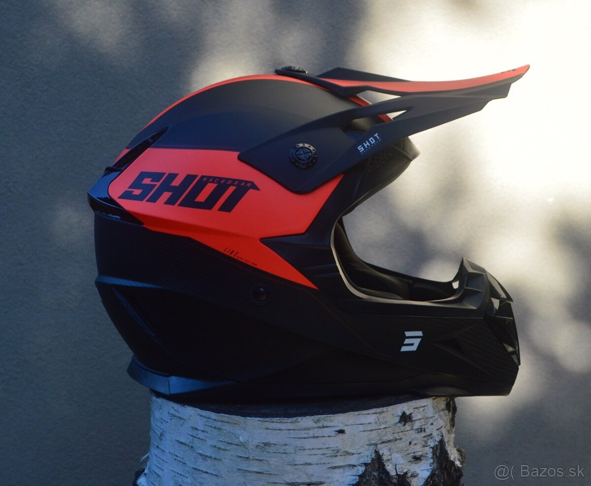 prilba helma okuliare, shot fluo oranžová čierna - 5