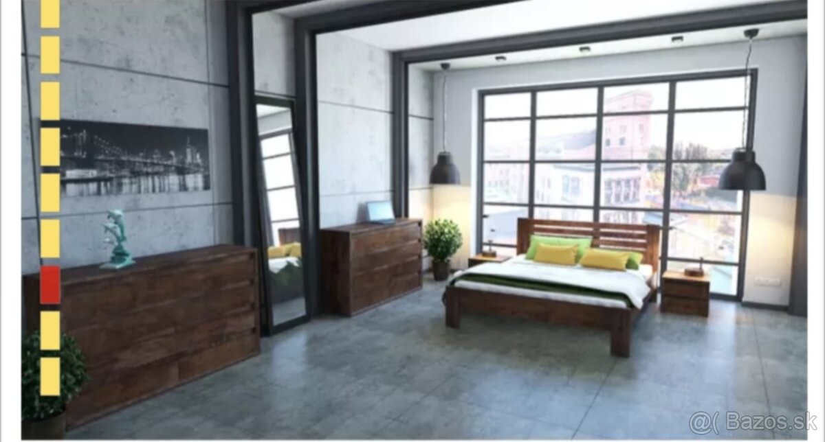 Drevená dubová posteľ 160x200 - 5