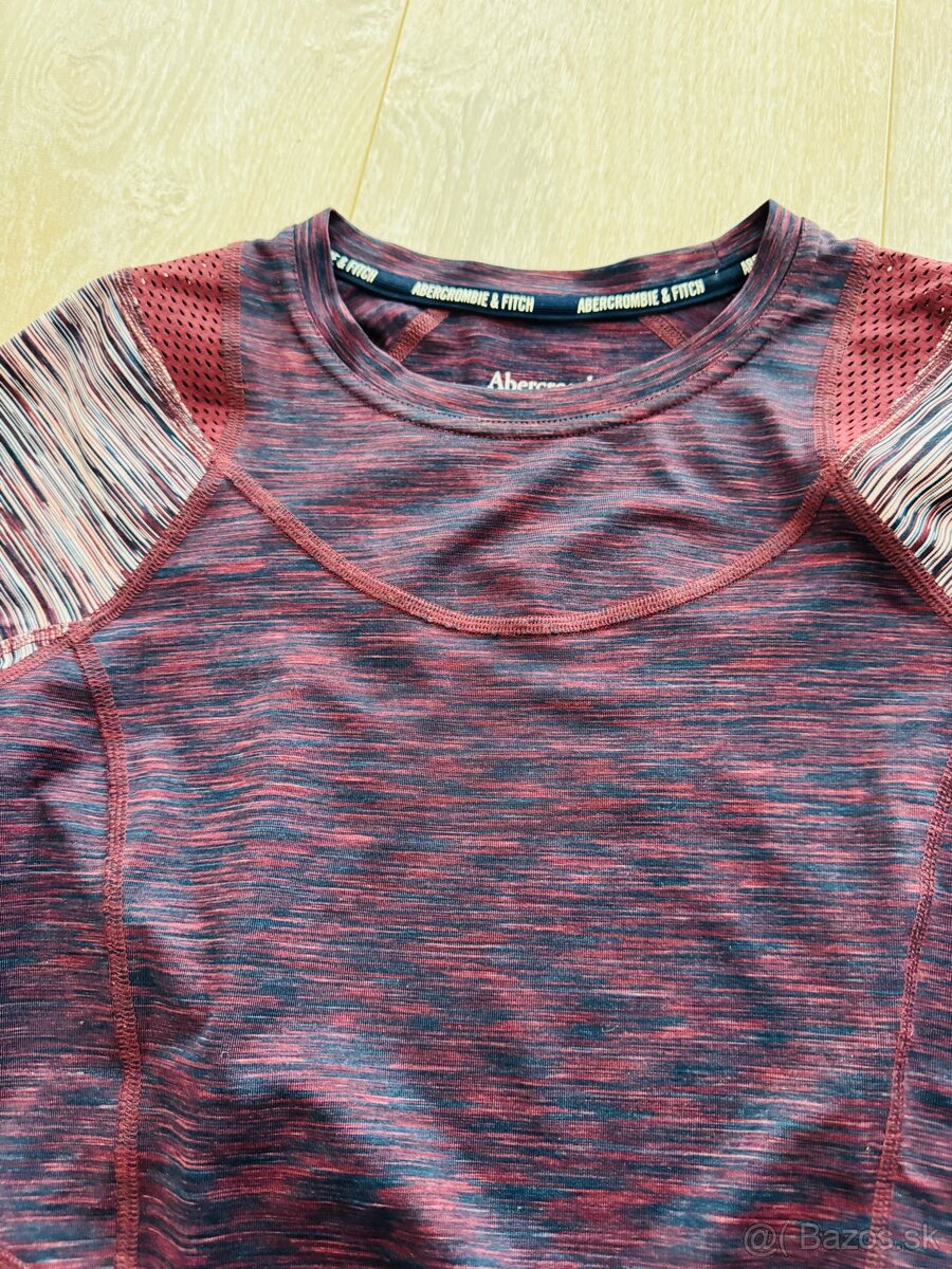 Technické fialové tričko Abercrombie & Fitch – veľkosť S - 5