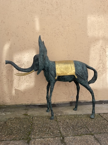 KOSMICKÝ SLON - VELKÁ BRONZOVÁ SOCHA 171 cm - 5