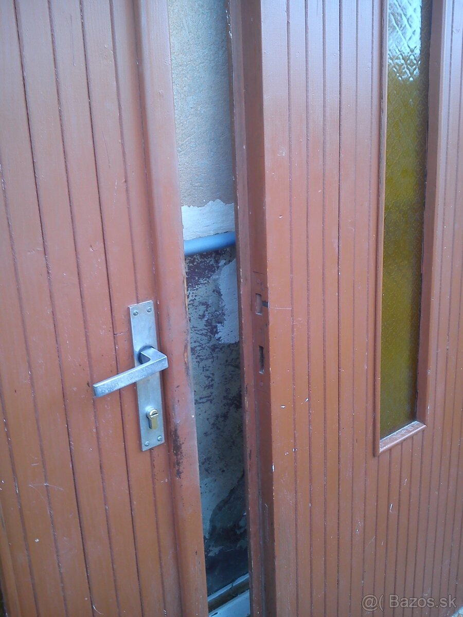 DVOJKRÍDLOVÉ VCHODOVÉ DVERE Z MASÍVU, - 5