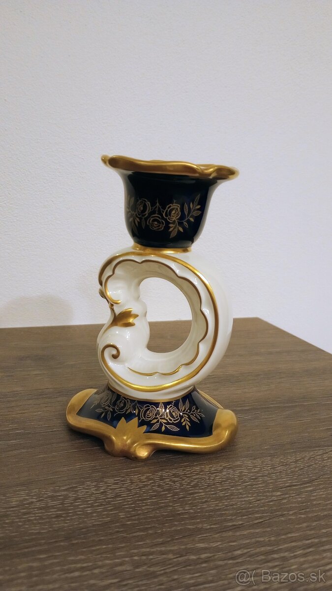 Starožitný porcelánový svietnik Weimar - 5