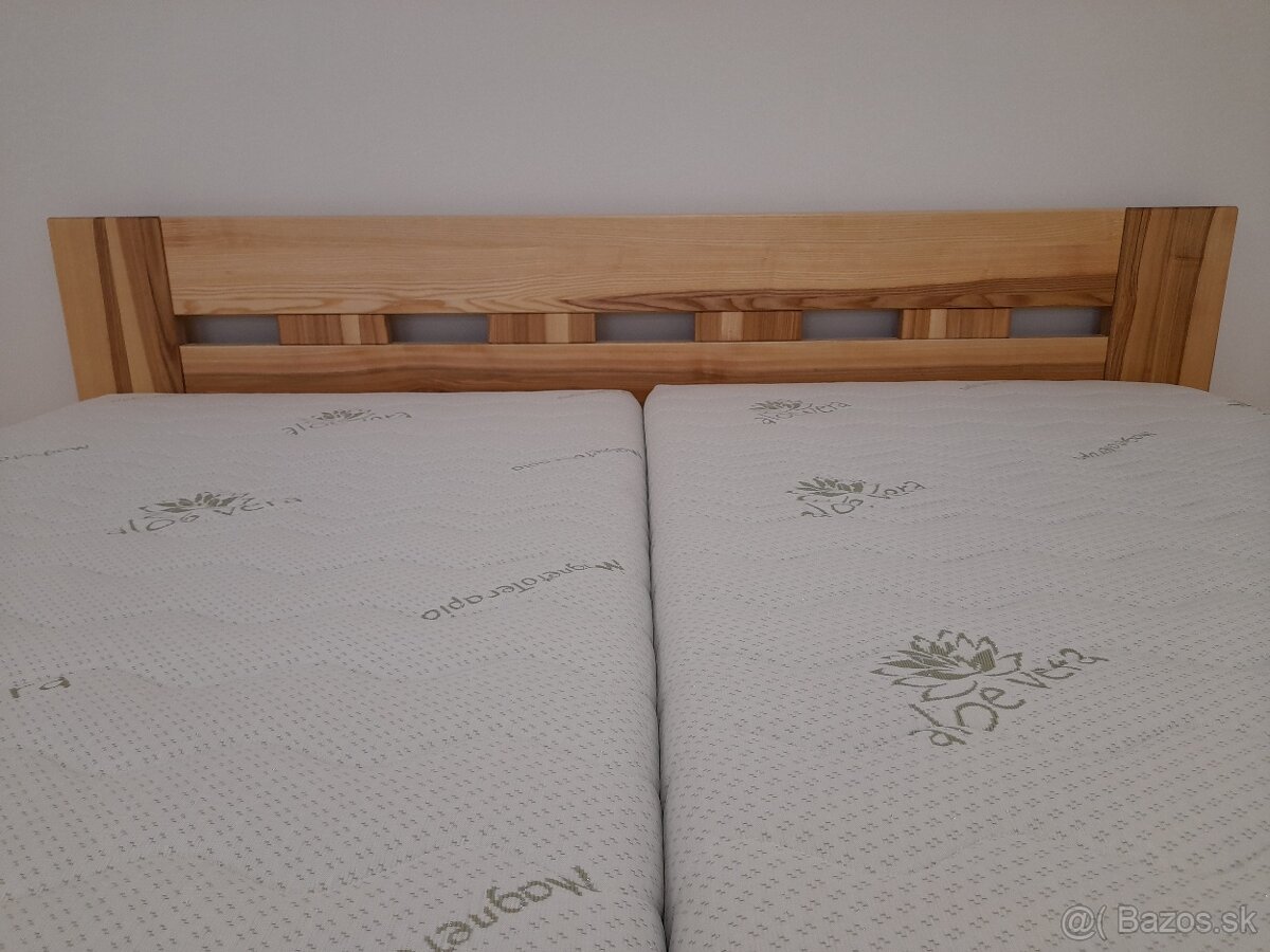 Nová jasanová masivní postel, nosnost 700 kg, Odvezem - 5