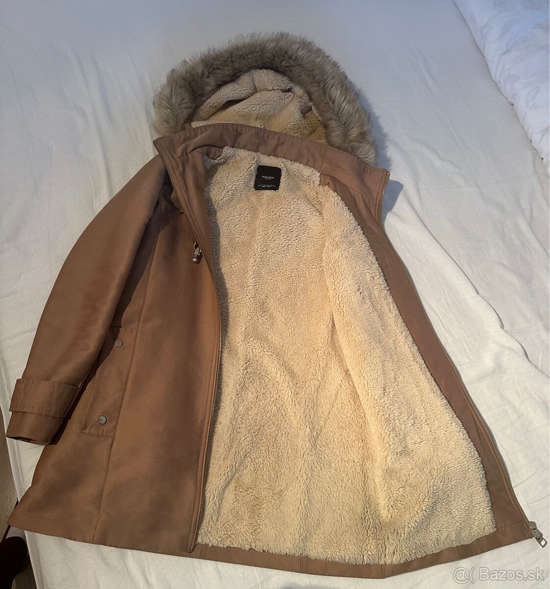 Zimný kabát Mango s kožušinou - 5