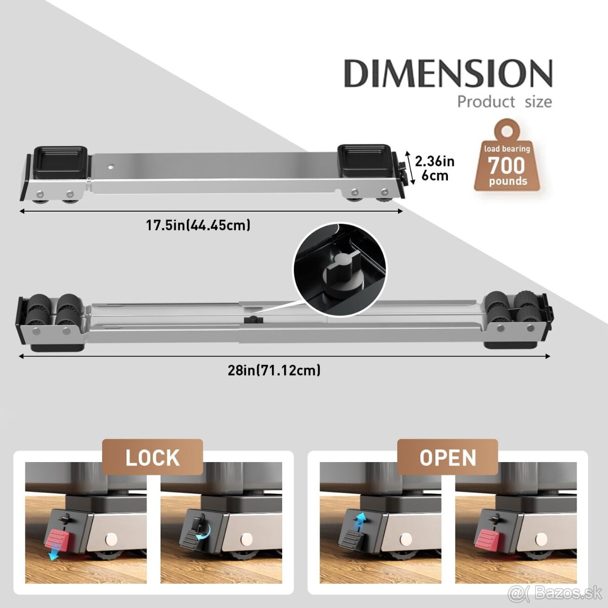 Posuvné valčeky pod spotrebiče - 5