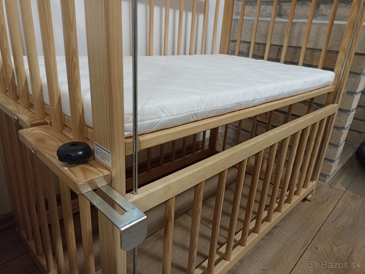 Drevená prístavná postieľka 60x100cm - 5