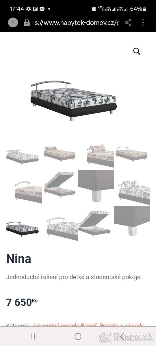 Posteľ 120x200cm s úložným boxom - 5