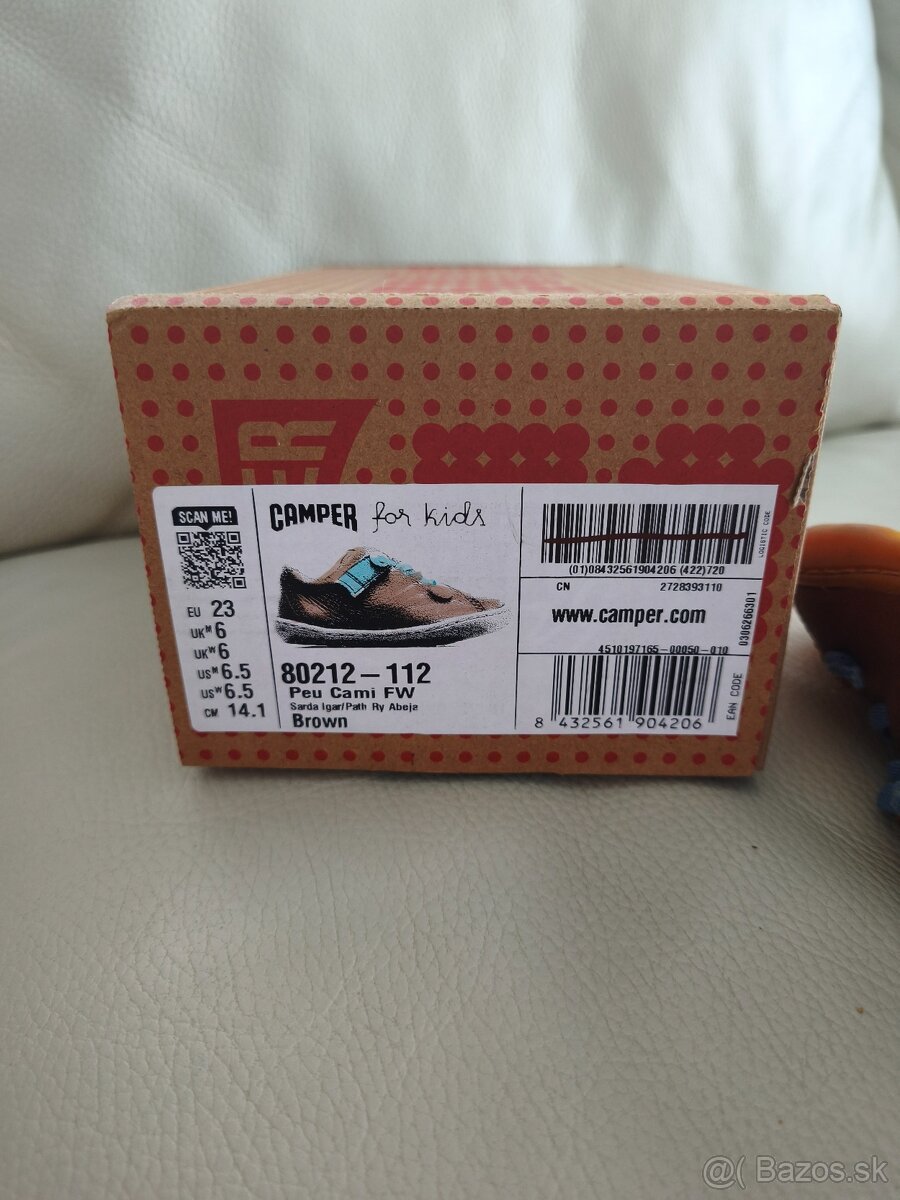 Detské kožené barefoot topánky Camper - 5