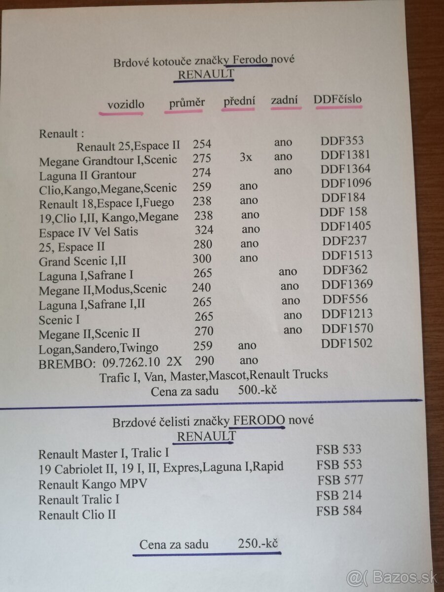 Brzdové kotouče, desky, obložení Ferodo - 5