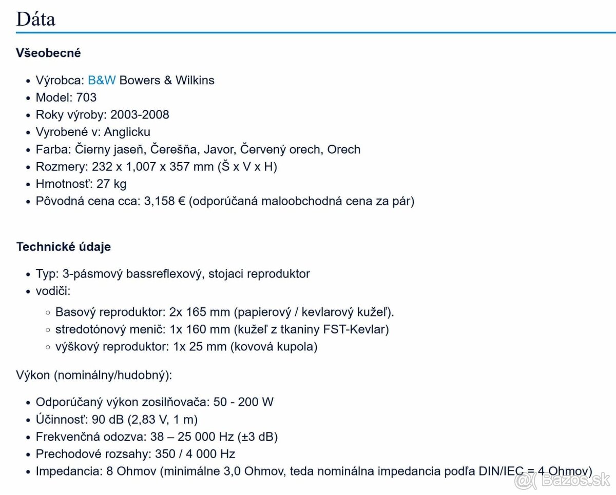 Bowers & Wilkins 703 - 5