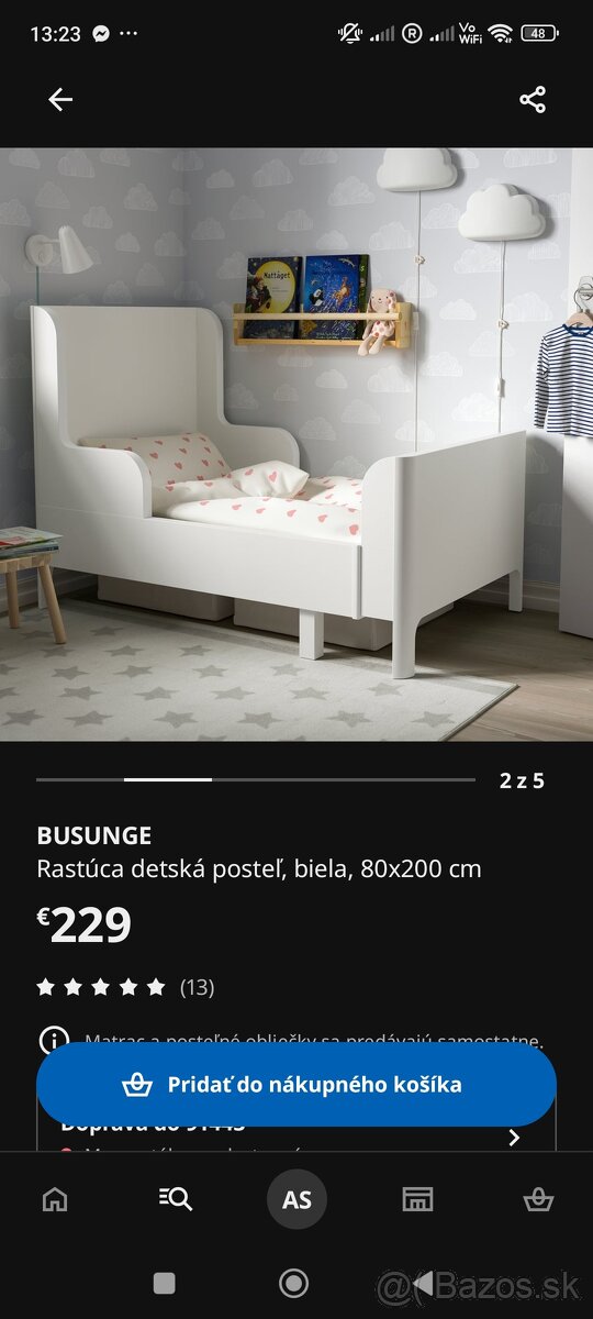 Rastúca posteľ pre deti Busunge IKEA - 5