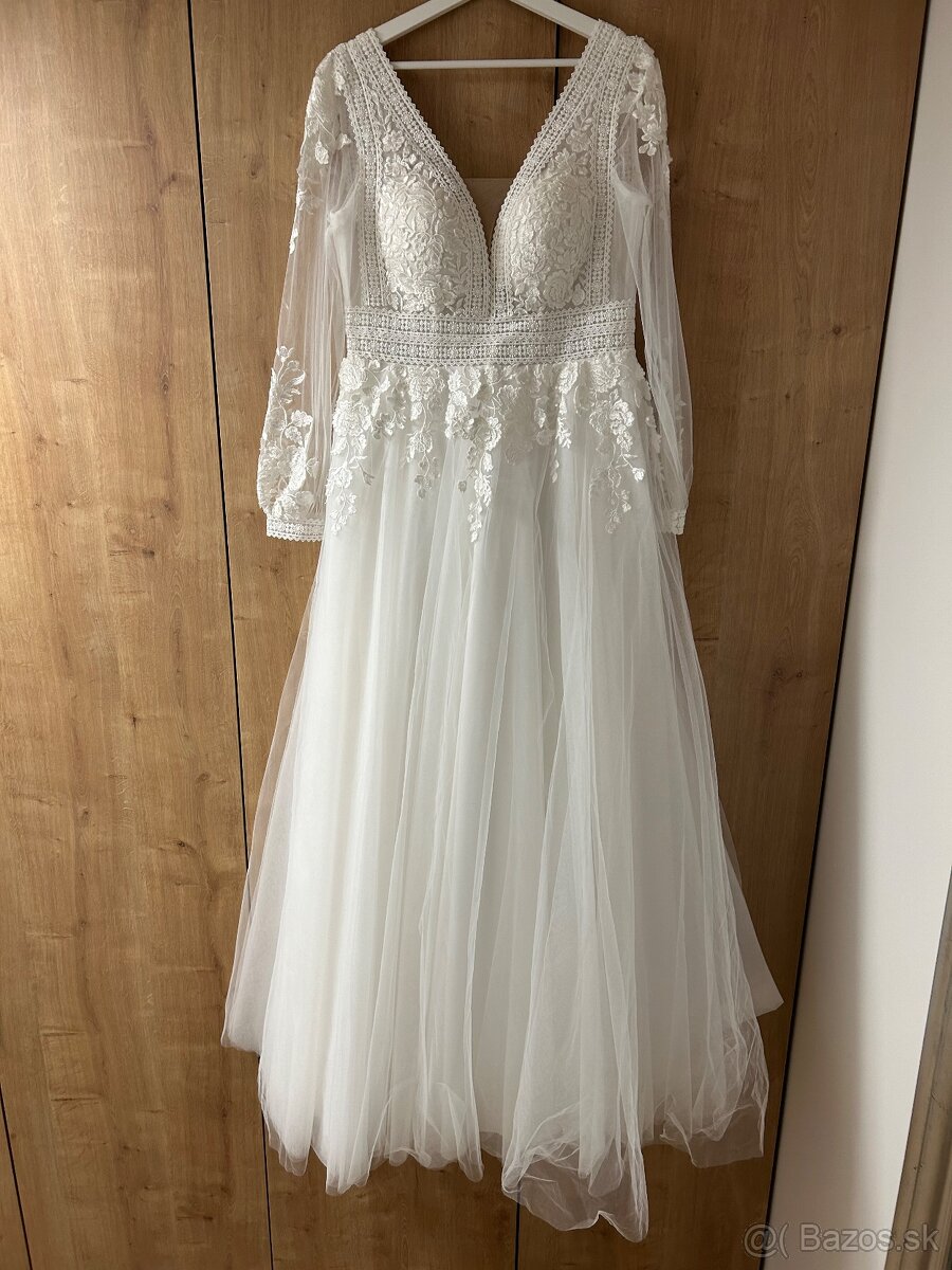 Predám svadobné šaty veľkosť 40-42 - 5