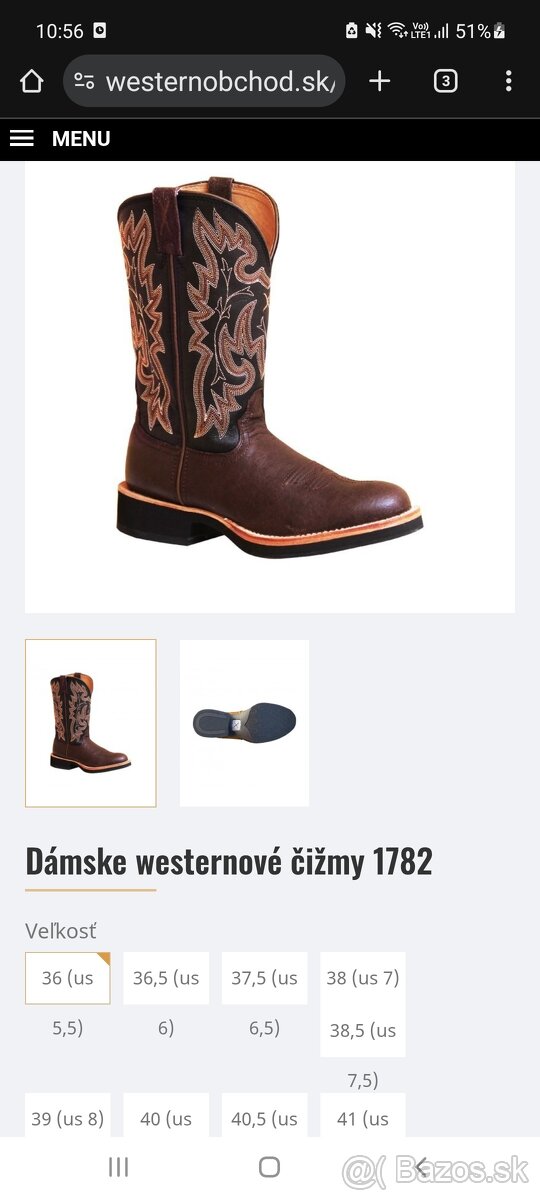 Dámske westernové čižmy 39. - 5