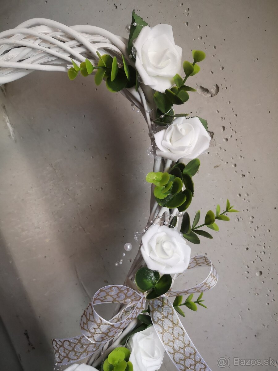 Svadobné srdiečka zdobene - 5