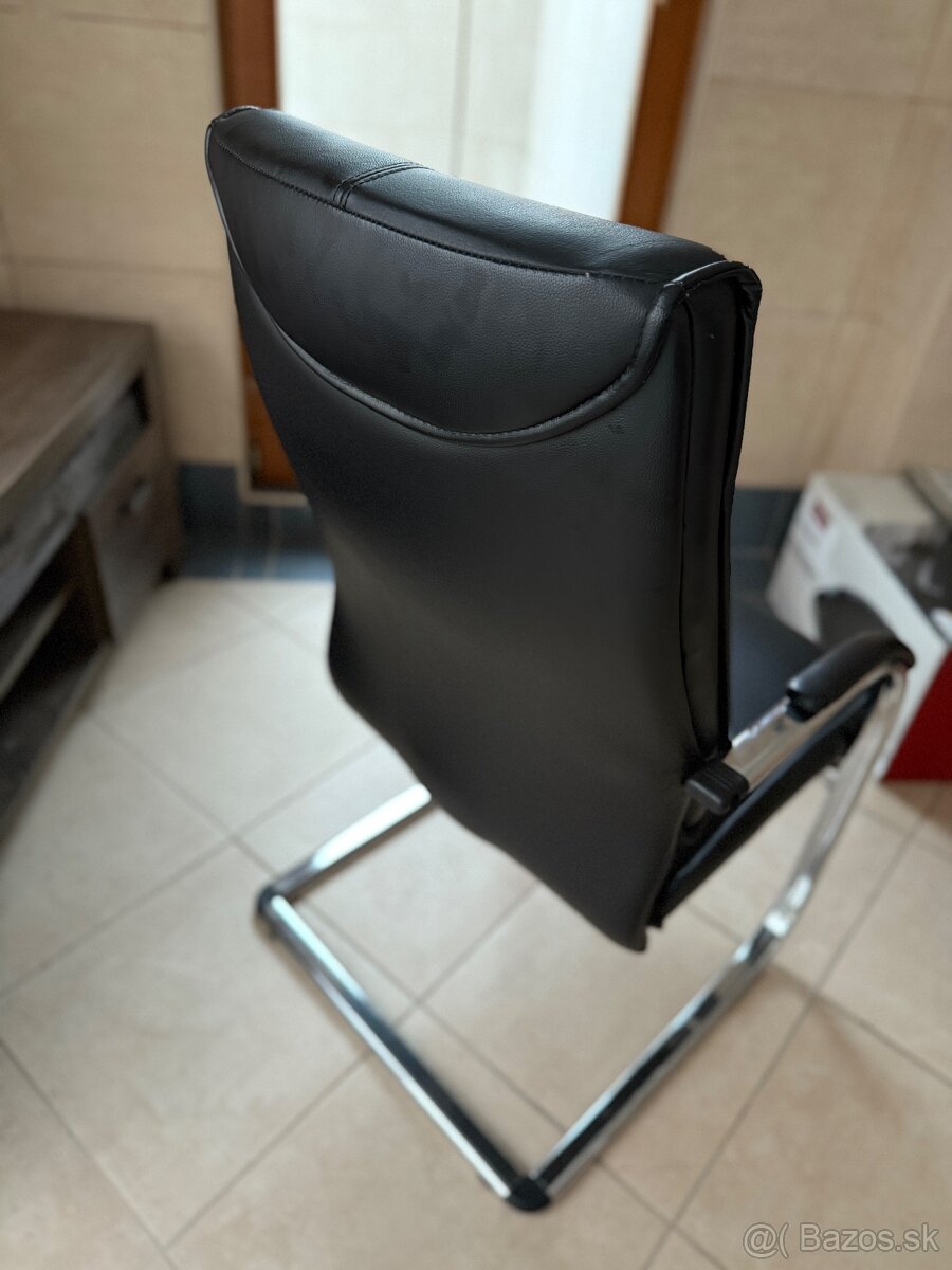 2x Stolička - kožená, administratívna - 5