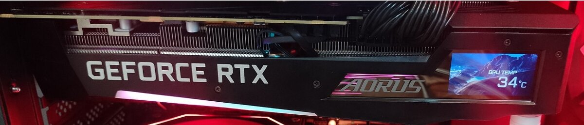 AORUS GeForce RTX 3070 MASTER OC – LCD displej, Dual BIOS - 5