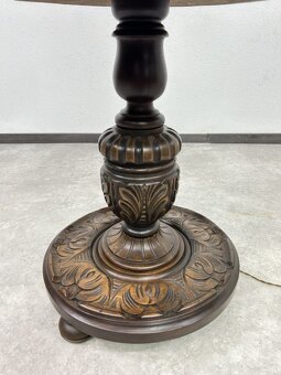 Velká starožitná podlahová lampa s okrúhlym stolíkom a látko - 5