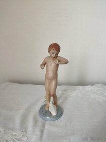 Royal dux porcelánová soška dieťa s kačkou - 5