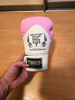 Bielo ruzove boxerske rukavice Top King Muay Thai 6 oz. - 5