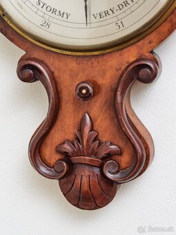 Veľký starožitný barometer s teplomerom Boston V 102,5 cm - 5
