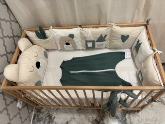 Mušelínový spací vak s vavlneným mantinelom s mackom - 5