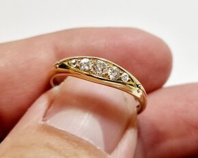 18k zlatý diamantový prsteň 0,42ct - 5