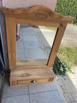 Zrkadlo drevené Kozmetické 70x95cm renovacia nábytok - 5