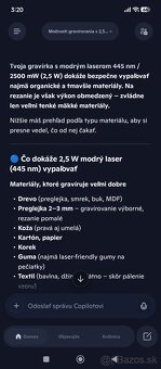 Laserová gravirka CNC- 2,5w - 5