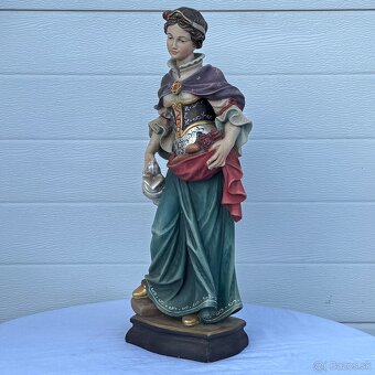 Krásná socha sv.Alžběta malovaná dřevěná - 5
