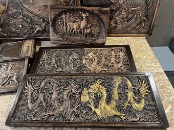 Drevený obraz – Zlatý drak - 5