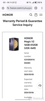 Honor Magic V2 čierny  záruka plne funkčný - 5