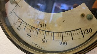 Velky starozitny voltmeter - meraci pristroj - 5
