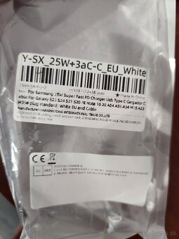 Biela 25W Nabíjačka Samsung C to C s 1m káblom - 5