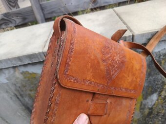 stará ľudová kožená kapsa - 5