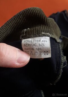 Zelené menčestrové nohavice - 5