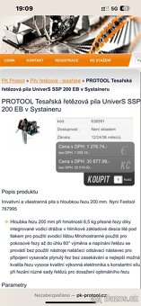 Tesařská řetězová pila protool SSP 200 EB + 5 dalších řetězů - 5