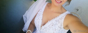 Svadobné šaty - biele, veľkosť 38 - 5