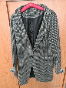 Čierno biely jesenný kabát, xs - 5