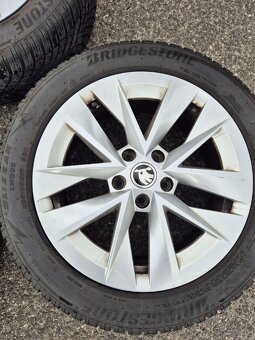 SKODA ELEKTRONY 5x112 R17 + BRIDGESTONE ZIMNE PNEUMATIKY - 5