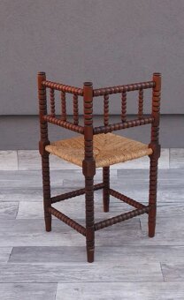 Stolička francúzska starožitná – rohová. - 5
