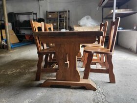 Dubový jídelní stůl + čtyři židle z masivu - 5