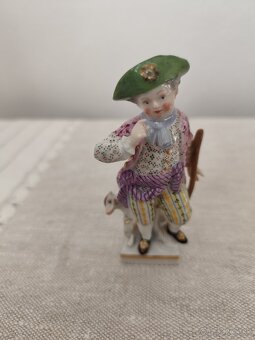 Meissen míšeň chlapec s palicou porcelánová soška - 5