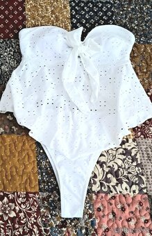 Plavky dvojdielne biele M - 5