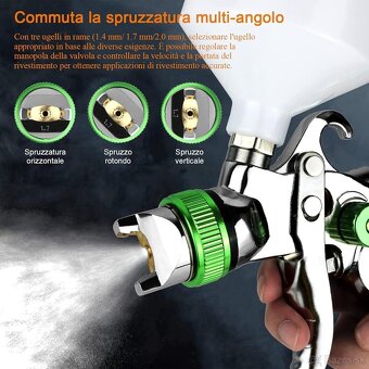 Profesionálna striekacia pištoľ HVLP, 3 trysky 1,4 mm 1,7 mm - 5