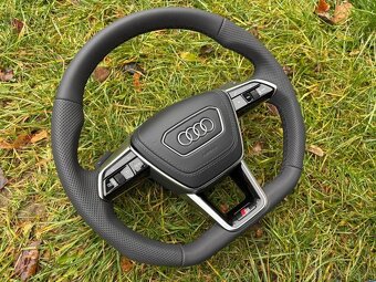AUDI S volant A6 C8 A8 SQ8 Q8 kozeny zkoseny perforovany - 5